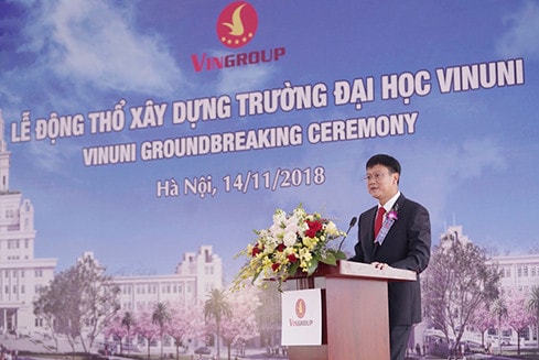 PGS, TS Lê Hải An, Thứ trưởng Bộ Giáo dục và Đào tạo chia sẻ tại lễ khởi công đại học VinUni