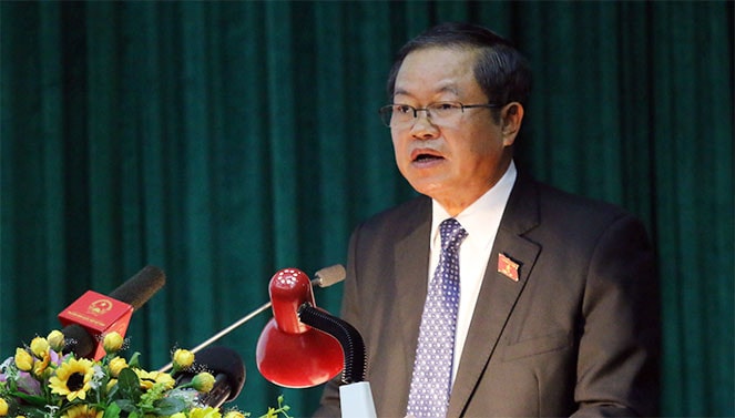 Ủy viên Trung ương Đảng, Phó Chủ tịch Quốc hội, Đại tướng Đỗ Bá Tỵ phát biểu tại kỳ họp thứ 9, HĐND tỉnh Điện Biên Khóa XIV