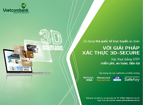 Vietcombank triển khai tính năng bảo mật 3D Secure cho chủ Thẻ Quốc tế