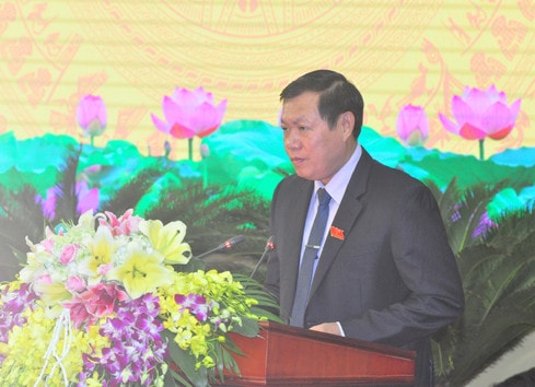 Phó Bí thư Thường trực Tỉnh ủy, Chủ tịch HĐND tỉnh Đỗ Xuân Tuyên phát biểu khai mạc