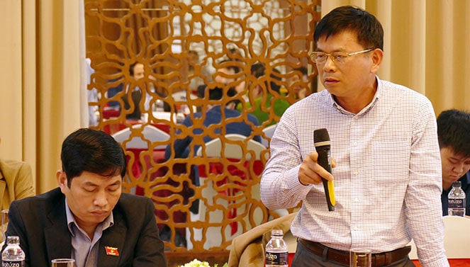 Ủy viên Thường trực Ủy ban Quốc phòng và An ninh Nguyễn Thanh Hồng phát biểu tại Hội thảo về việc triển khai thi hành các quy định của Luật Tổ chức cơ quan điều tra hình sự Ảnh: Hà An