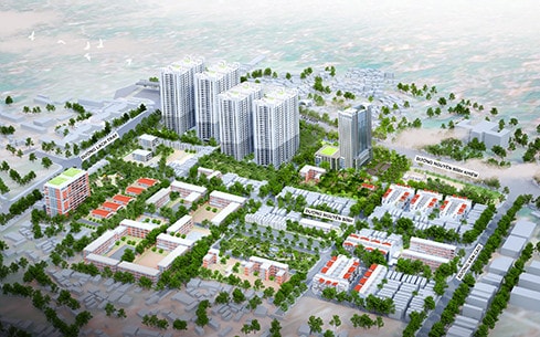 Phối cảnh chung cư HH1, HH2 Đổng Quốc Bình