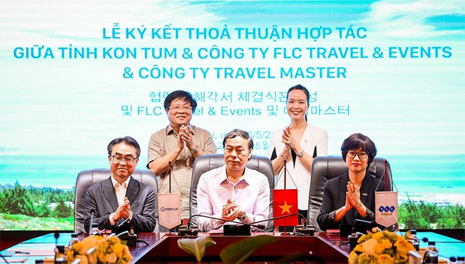 Lễ ký kết giữa Công ty CP FLC Travel & Events, Công ty CP Travel Master (Hàn Quốc) và tỉnh Kon Tum