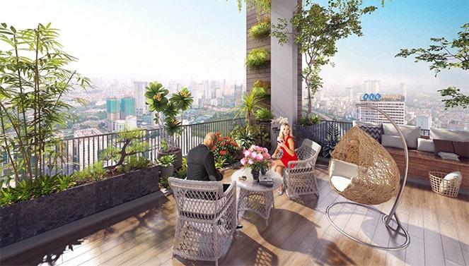 Khoảng xanh thông tầng ấn tượng tại FLC Green Apartment