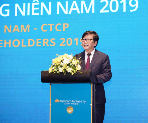 Ông Phạm Ngọc Minh - Chủ tịch HĐQT Vietnam Airlines phát biểu khai mạc Đại hội