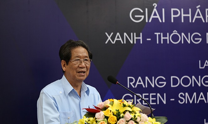 Tổng Giám đốc Công ty CP Bóng đèn phích nước Rạng Đông Nguyễn Đoàn Thăng phát biểu tại lễ ra mắt sản phẩm LED/I-4.0