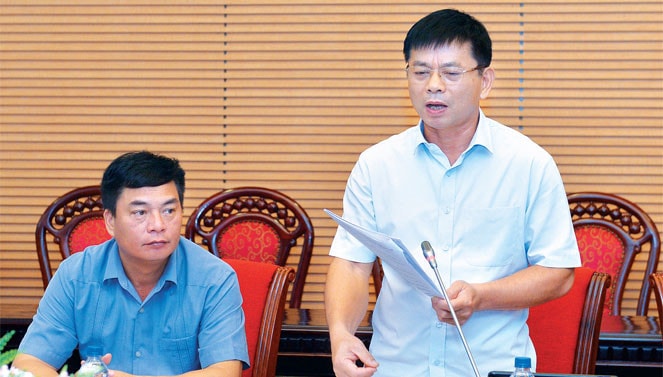Ủy viên Thường trực Ủy ban Quốc phòng và An ninh Nguyễn Thanh Hồng phát biểu tại phiên họp Ảnh: Hà An