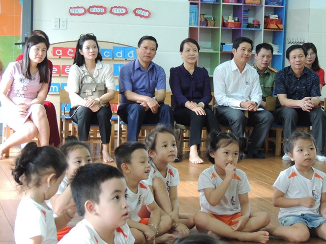 Đoàn giám sát dự tiết dạy kỹ năng phòng chống xâm hại tình dục cho trẻ tại Trường Mầm non ABC
