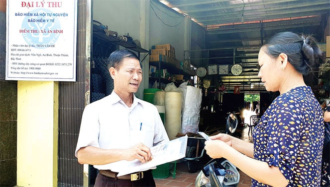 Đại lý thu BHXH tự nguyện, BHYT tại xã An Bình, huyện Thuận Thành, tỉnh Bắc Ninh Ảnh: Thảo Mộc