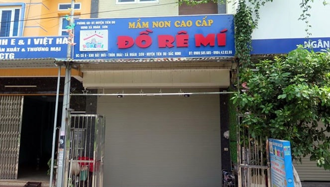 Cơ sở mầm non tư thục Đồ Rê Mí, xã Hoàn Sơn, huyện Tiên Du, tỉnh Bắc Ninh. (Ảnh: Đinh Văn Nhiều/TTXVN)
