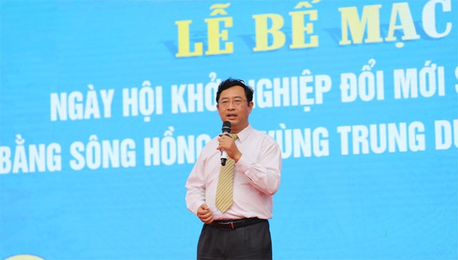 Cục trưởng Cục Phát triển thị trường và doanh nghiệp khoa học và công nghệ Phạm Hồng Quất phát biểu