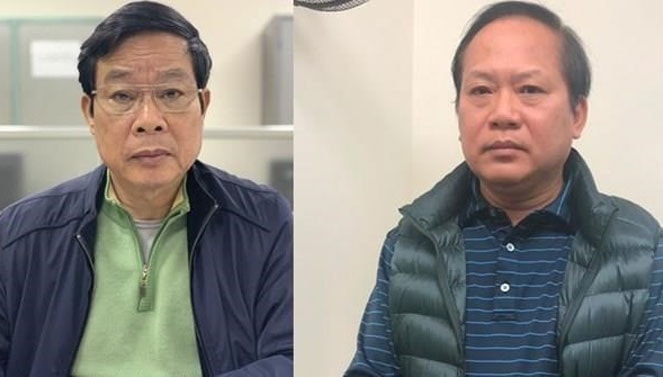 Bị can Nguyễn Bắc Son (trái) và Trương Minh Tuấn. (Nguồn: Cổng thông tin Bộ Công an)