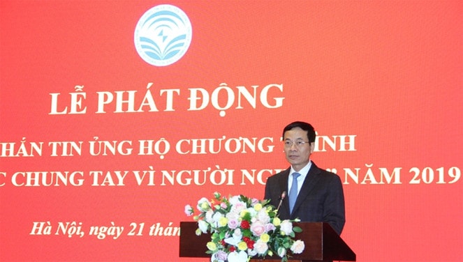 Bộ trưởng Nguyễn Mạnh Hùng phát biểu tại Lễ phát động