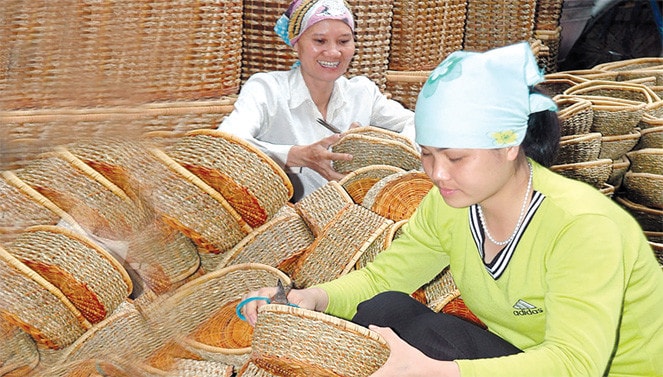 Mô hình sản xuất mây tre đan tại Phú Xuyên Ảnh: Bá Hoạt