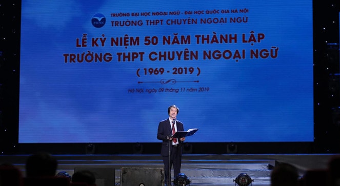 Giám đốc ĐHQG Hà Nội Nguyễn Kim Sơn phát biểu tại Lễ kỷ niệm