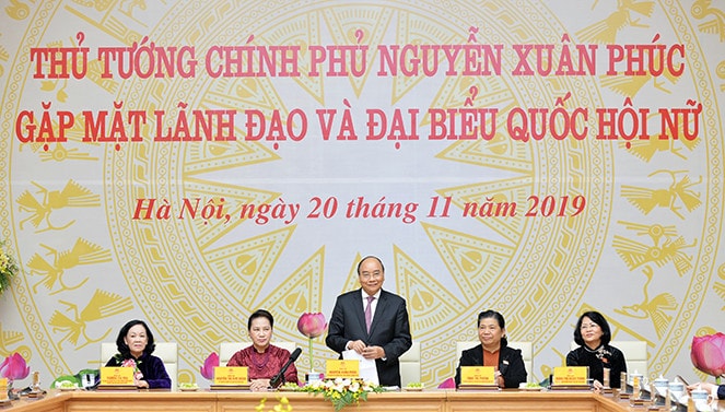 Thủ tướng Nguyễn Xuân Phúc phát biểu tại cuộc gặp mặt