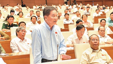 ĐBQH Nguyễn Bá Thuyền (Lâm Đồng) phát biểu tại Hội trường Ảnh: Q. Khánh