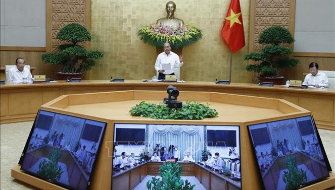 Thủ tướng Nguyễn Xuân Phúc phát biểu tại buổi làm việc. (Ảnh: Thống Nhất - TTXVN)