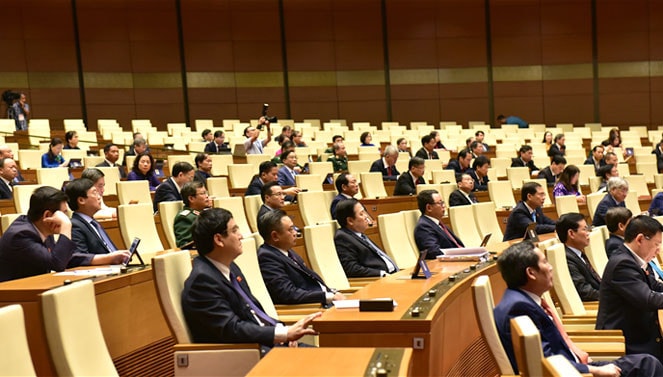 Các đại biểu tại Kỳ họp thứ Chín, Quốc hội Khóa XIV Ảnh: Quang Khánh