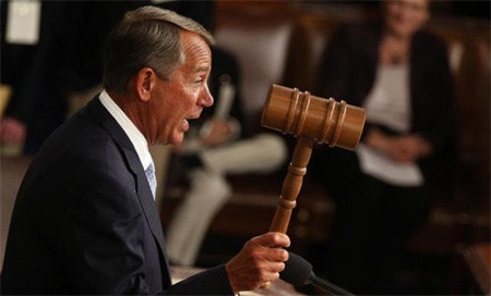 Đương kim chủ tịch Hạ viện Mỹ John Boehner và chiếc búa quyền lực