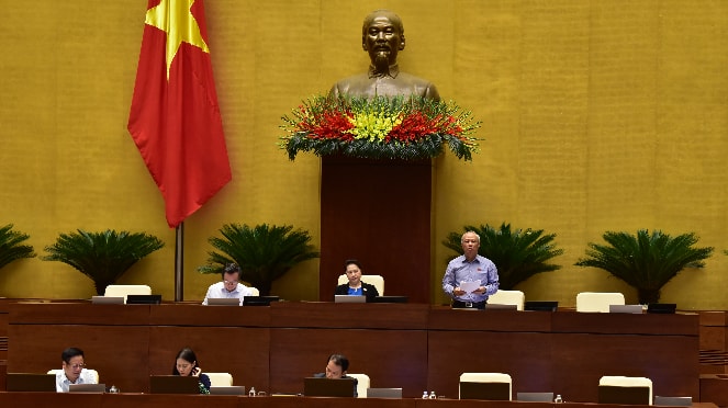 Phó Chủ tịch Quốc hội Uông Chu Lưu điều hành Phiên họp Ảnh: Quang Khánh
