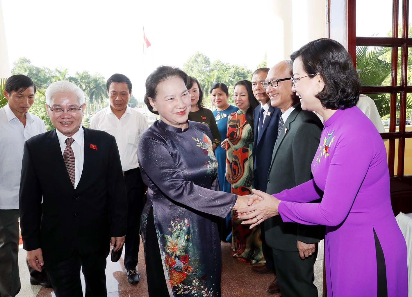 Chủ tịch Quốc hội Nguyễn Thị Kim Ngân với các đại biểu tham dự Kỳ họp. (Ảnh: Trọng Đức- TTXVN)