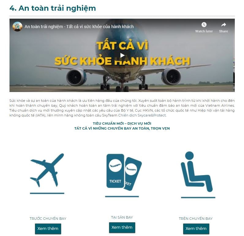 Chuyên trang An toàn trải nghiệm cung cấp các thông tin mới nhất về phòng dịch khi bay cùng Vietnam Airline