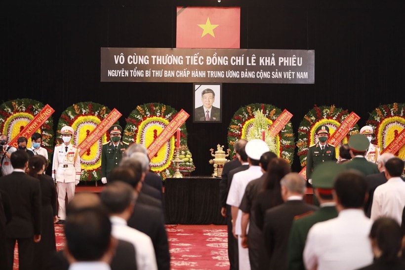 Lễ truy điệu nguyên Tổng Bí thư Lê Khả Phiêu được tổ chức tại Hội trường Thống Nhất, TP Hồ Chí Minh