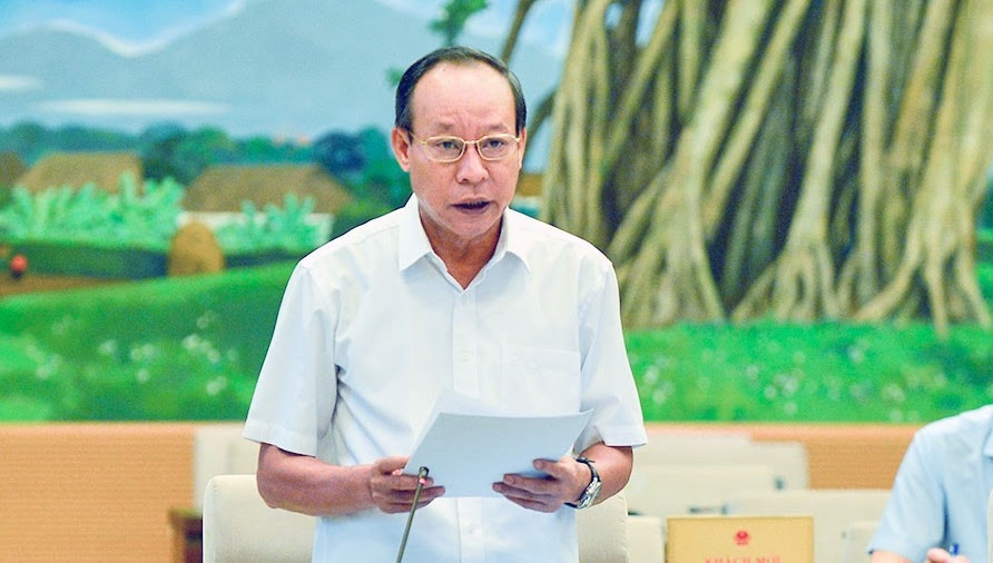 Thứ trưởng Bộ Công an Lê Quý Vương trình bày Báo cáo của Chính phủ về công tác phòng, chống tội phạm và vi phạm pháp luật năm 2020