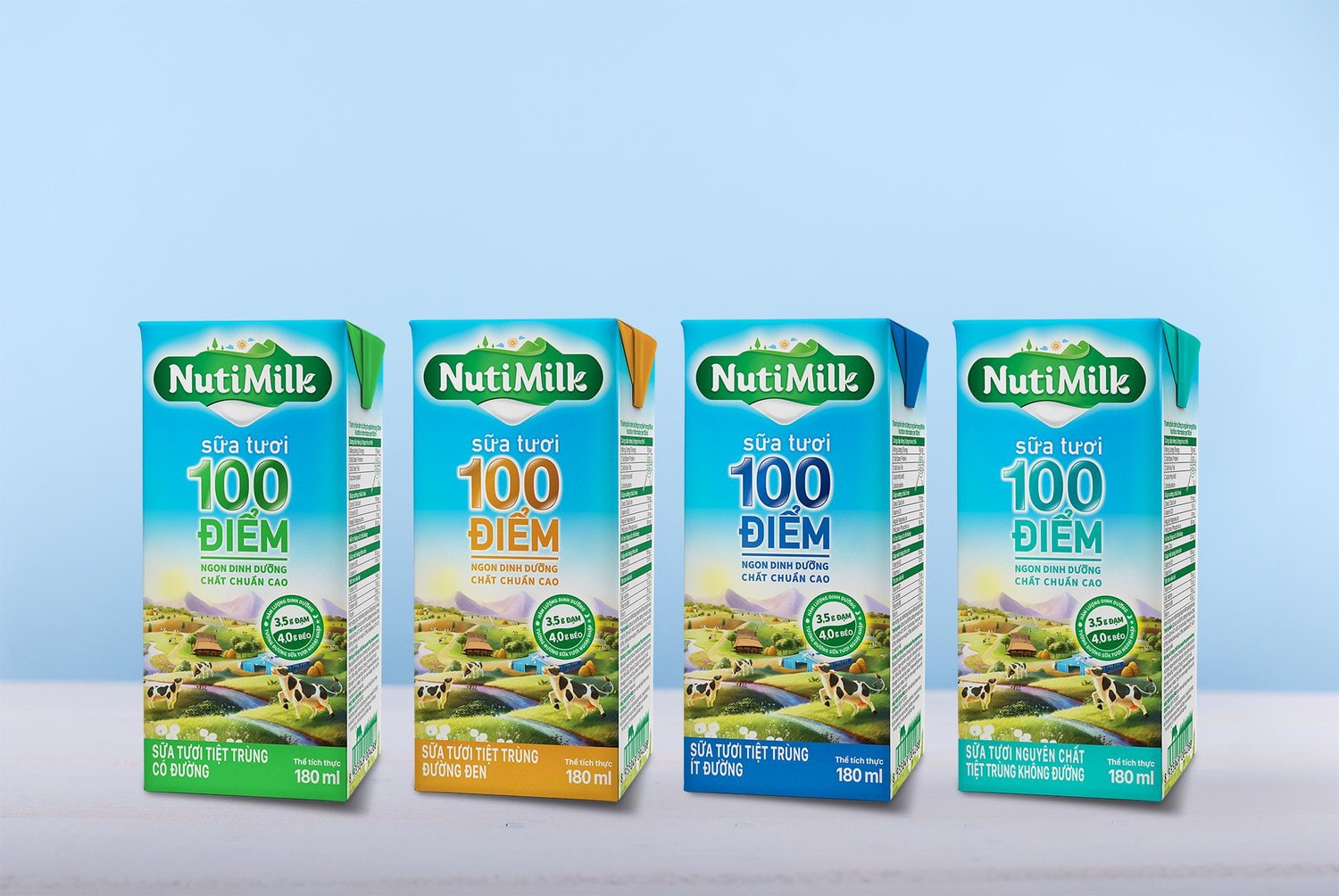 Các hương vị sữa tươi 100 điểm NutiMilk