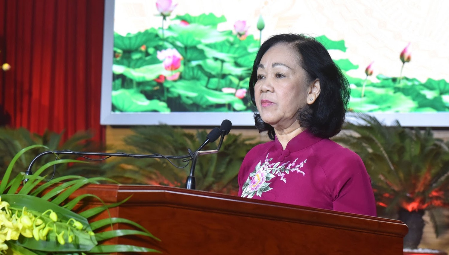 Trưởng Ban Dân vận Trung ương Trương Thị Mai phát biểu tại cuộc gặp mặt