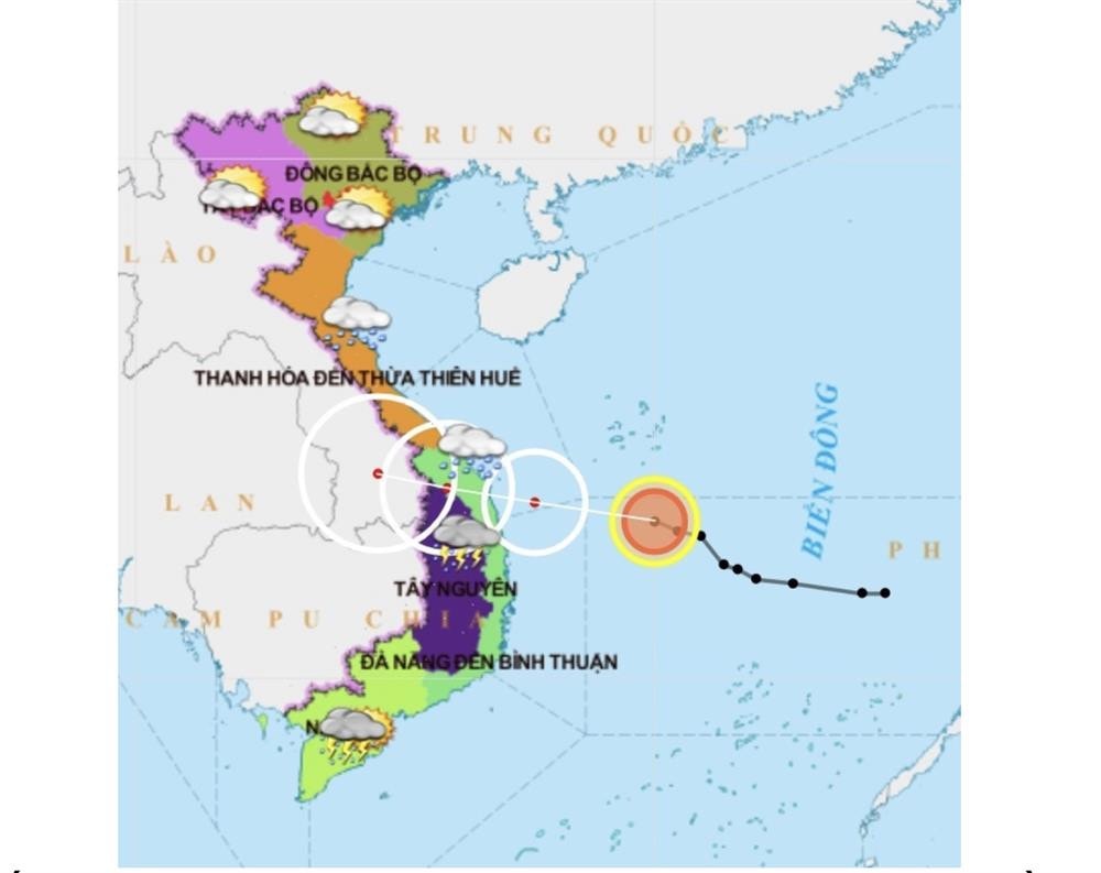 Áp thấp nhiệt đới đang gây mưa diện rộng khu vực miền Trung và Tây nguyên