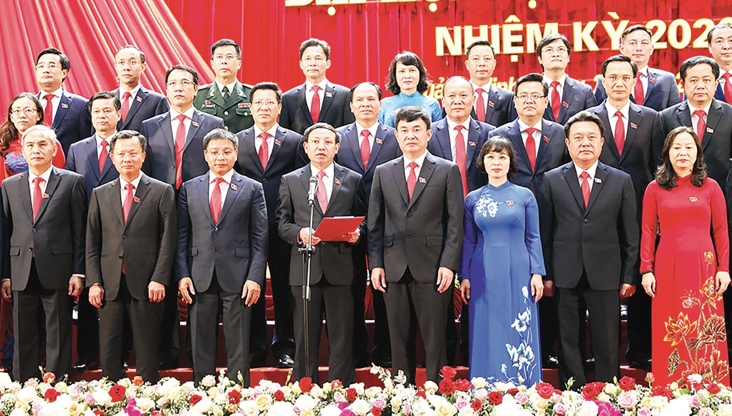 Bí thư Tỉnh ủy Nguyễn Xuân Ký phát biểu nhận nhiệm vụ trước Đại hội