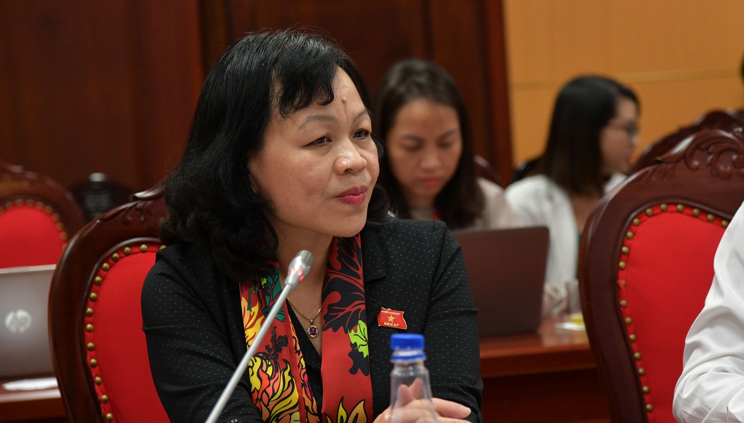 Ủy viên Thường trực Ủy ban Văn hóa, Giáo dục, Thanh niên, Thiếu niên và Nhi đồng của Quốc hội Nguyễn Thị Mai Hoa chia sẻ tại tạo đàm