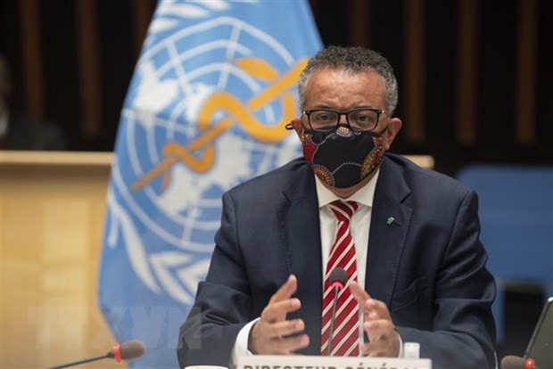 Tổng giám đốc Tổ chức Y tế Thế giới Tedros Adhanom Ghebreyesus phát biểu tại Geneva, Thụy Sĩ, ngày 5.10