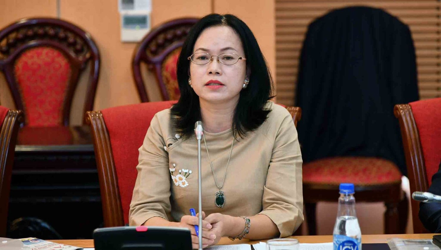 Phó vụ trưởng Vụ Thể dục - Thể thao quần chúng Nguyễn Thị Chiên chia sẻ tại tọa đàm