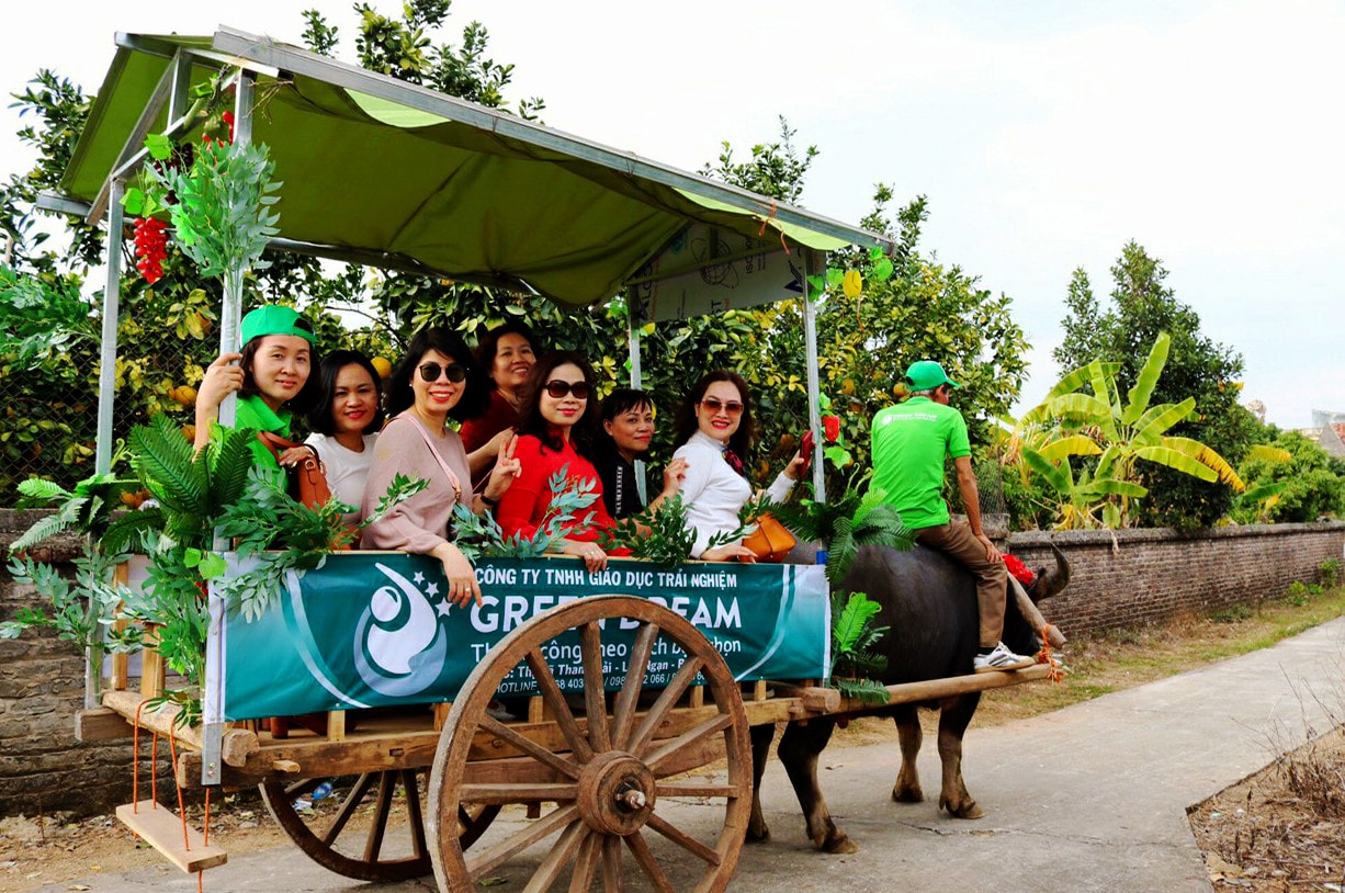 Tour du lịch trải nghiệm của Công ty TNHH Trải nghiệm Green Dream Bắc Giang Ảnh: Thanh Bình