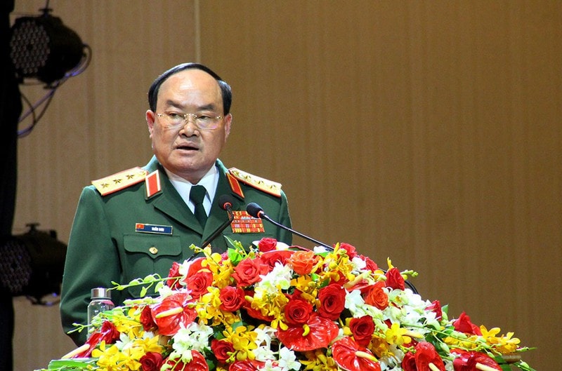 Ủy viên Trung ương Đảng, Thứ trưởng Bộ Quốc Phòng, Thượng tướng Trần Đơn phát biểu tại buổi lễ - Ảnh: Lan Chi
