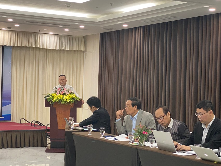TS. Nguyễn Thanh Minh, chuyên gia nghiên cứu về biển Việt Nam phát biểu tại Diễn đàn Khoa học và Công nghệ Việt Nam với chủ đề “Khoa học và Công nghệ biển phục vụ sự nghiệp phát triển bền vững của Việt Nam”. Ảnh: vusta