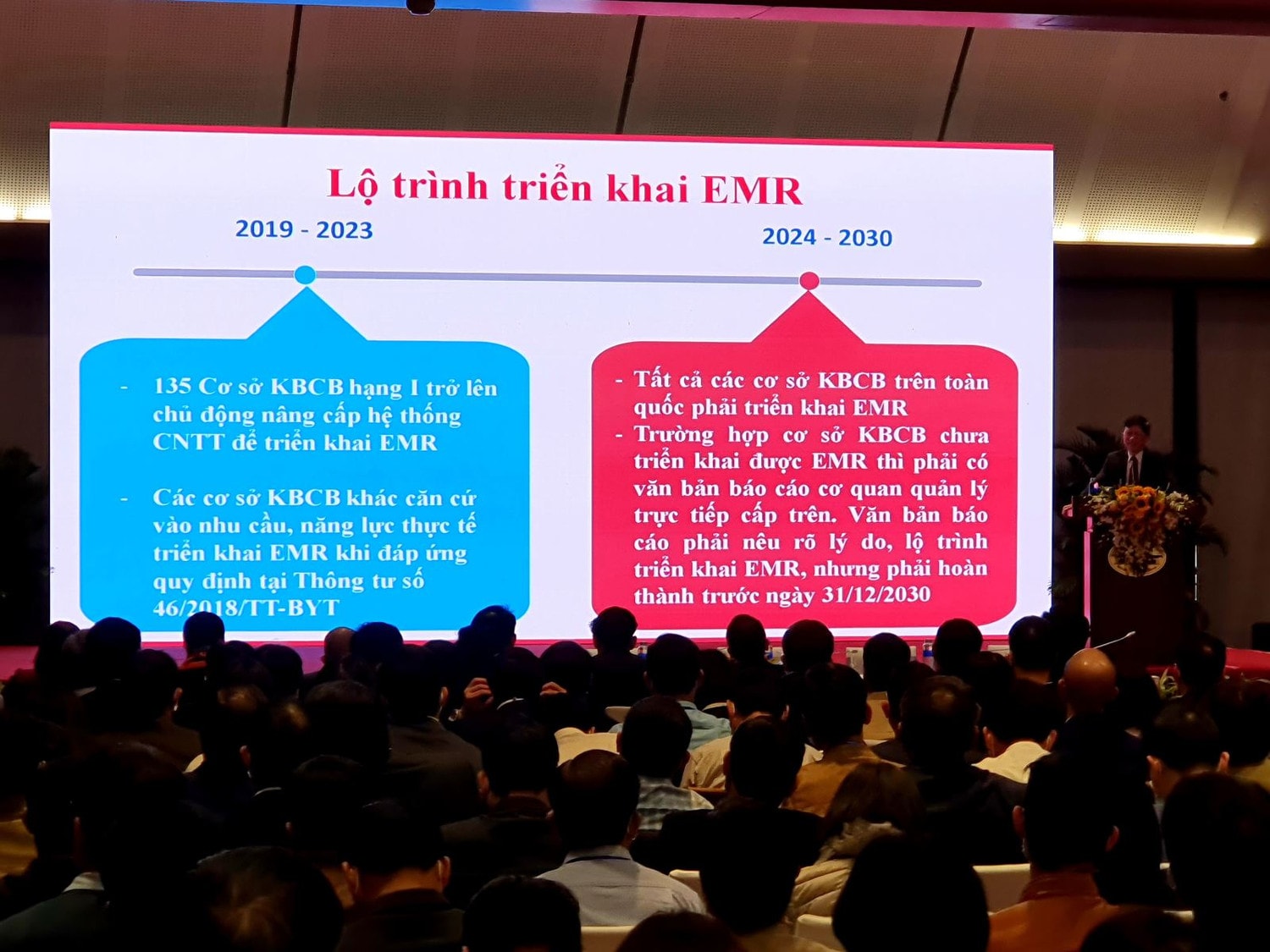 Cục trưởng Cục Công nghệ thông tin, Bộ Y tế Trần Quý Tường phát biểu tại Hội thảo