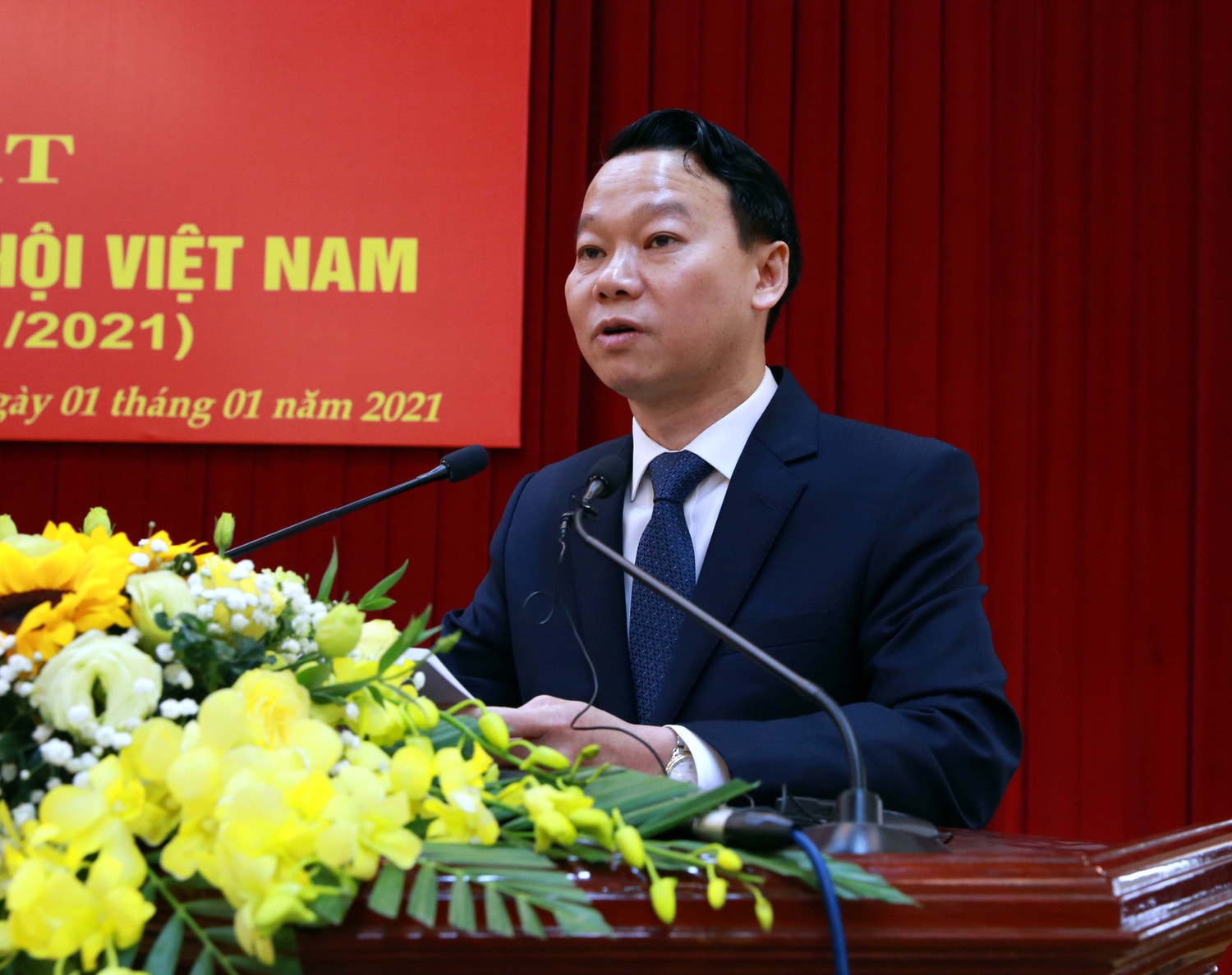 Bí thư Tỉnh ủy Yên Bái Đỗ Đức Duy phát biểu tại cuộc gặp mặt