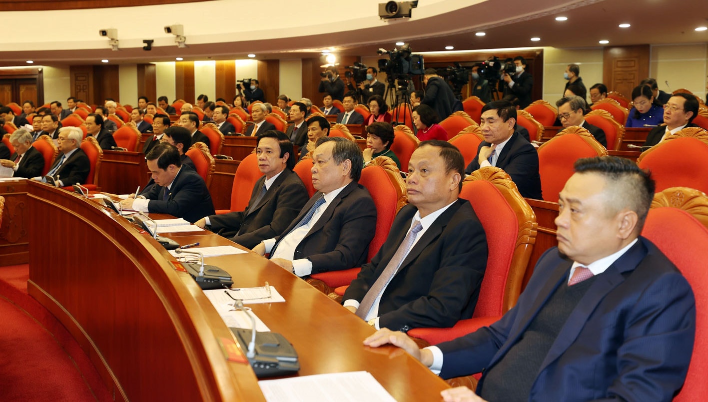 Các đồng chí lãnh đạo Đảng, Nhà nước và các đại biểu dự Hội nghị Ảnh: Trí Dũng