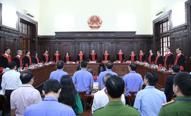 Một phiên xử giám đốc thẩm của Hội đồng thẩm phán Tòa án Nhân dân Tối cao Nguồn: ITN