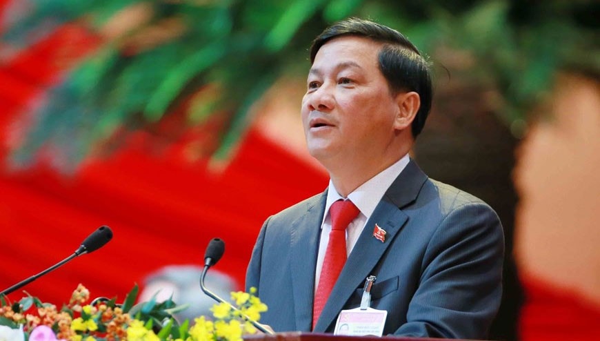 Bí thư Tỉnh ủy, Chủ tịch HĐND tỉnh Lâm Đồng Trần Đức Quận trình bày tham luận tại Đại hội