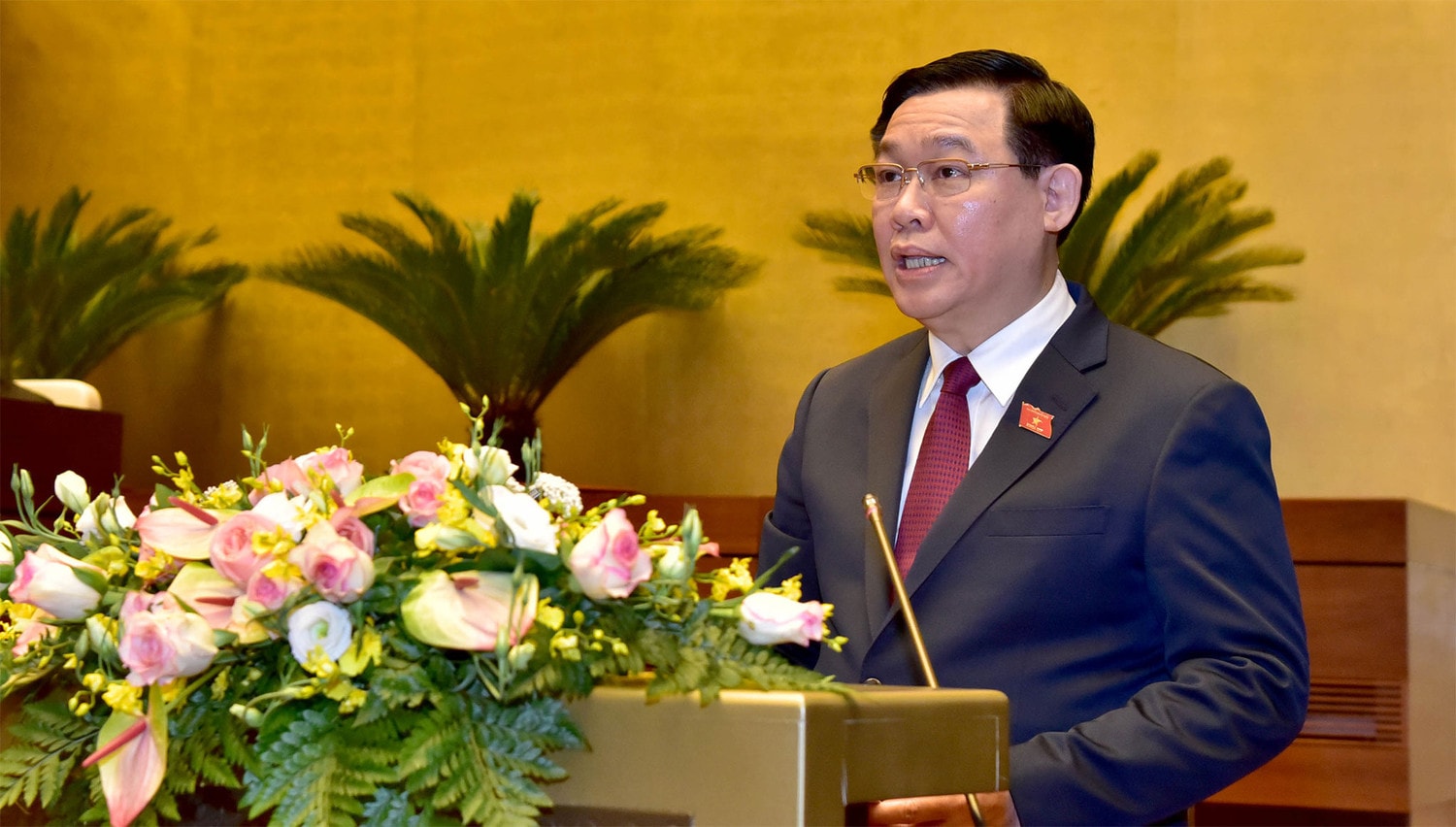Chủ tịch Quốc hội Vương Đình Huệ phát biểu tại phiên bế mạc