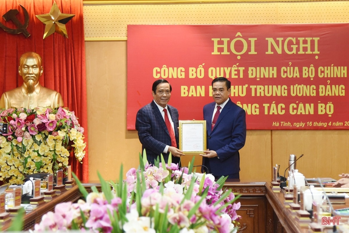 Phó Trưởng ban Thường trực Ban Tổ chức Trung ương Nguyễn Thanh Bình trao quyết định cho ông Võ Trọng Hải
