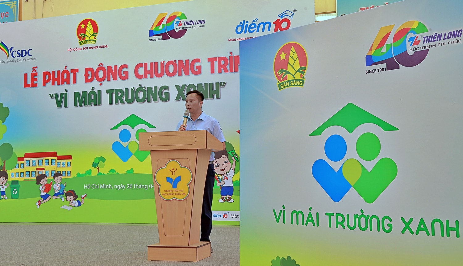 Phó trưởng Ban Công tác Thiếu nhi Trung ương Đoàn Lê Anh Quân phát biểu tại Lễ phát động Phó trưởng Ban Công tác Thiếu nhi Trung ương Đoàn Lê Anh Quân phát biểu tại Lễ phát động