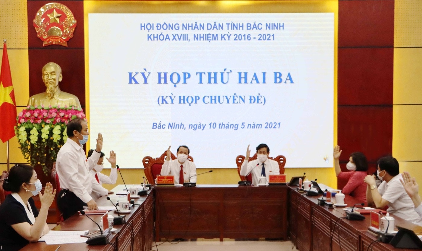 Các đại biểu biểu quyết thông qua Nghị quyết.