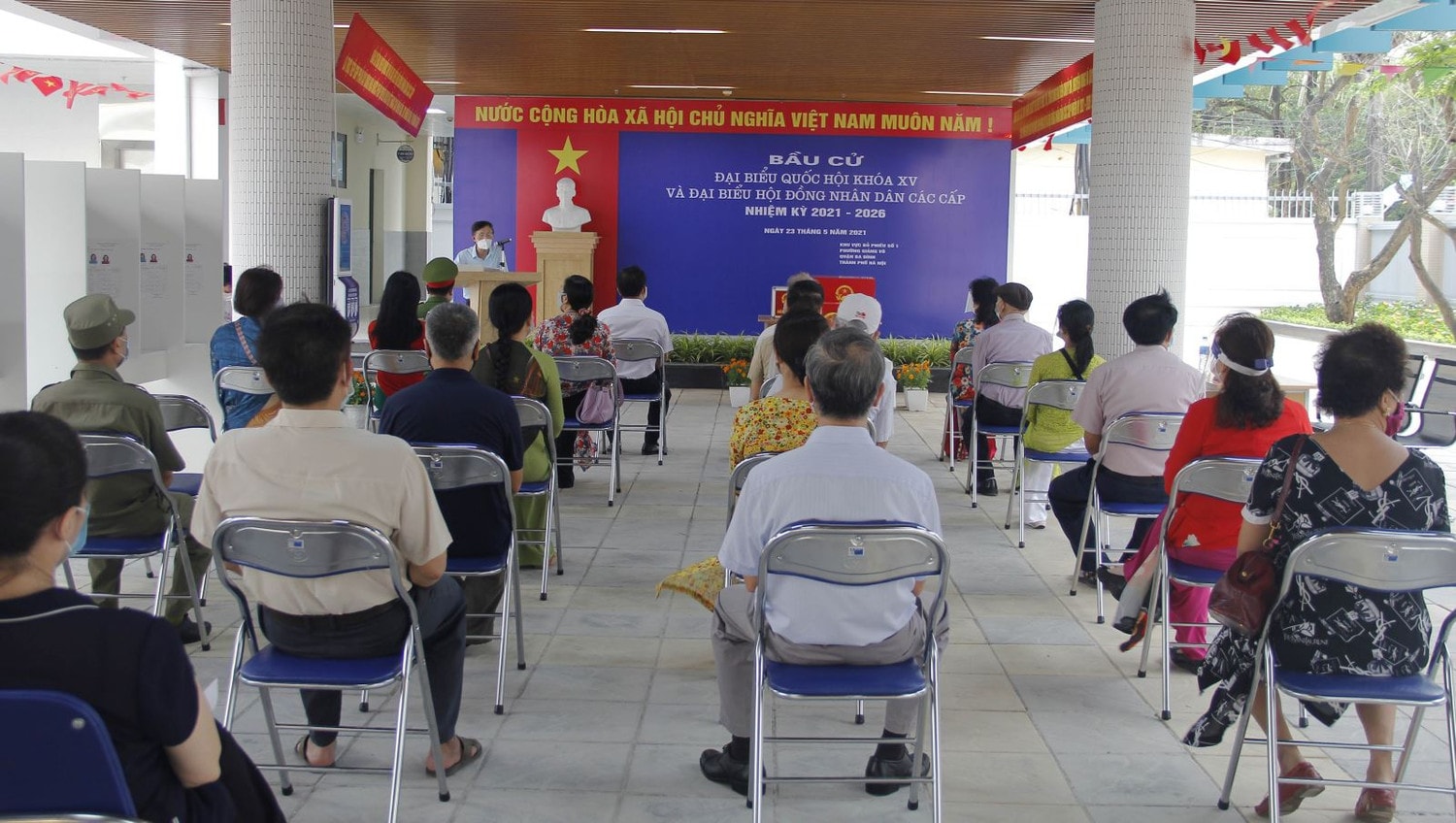 Toàn cảnh buổi khai mạc bầu cử phường Giảng Võ
