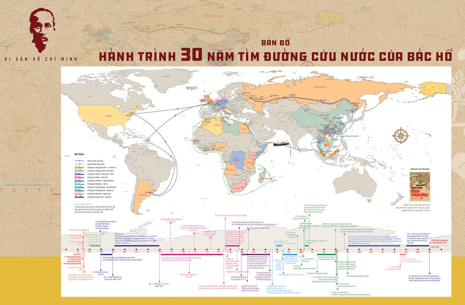 Bản đồ Hành trình theo chân Bác Nguồn: NXB Trẻ 6 - 2021